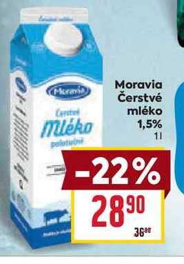 Moravia Čerstvé mléko 1,5% 1l