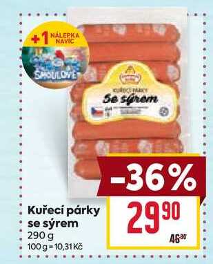 Kuřecí párky se sýrem 290 g 