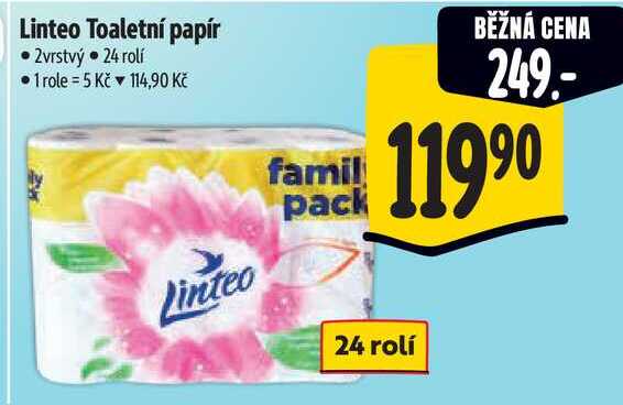 Linteo Toaletní papír, 24 rolí