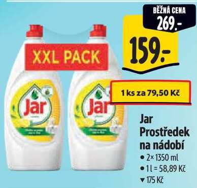 Jar Prostředek na nádobí, 2x 1350 ml 