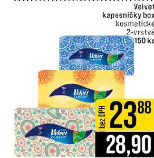 Velvet kapesníčky box 150 ks