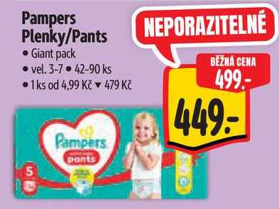 Pampers Plenky/Pants, 42-90 ks 