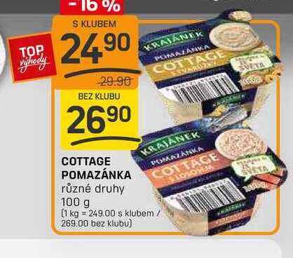COTTAGE POMAZÁNKA různé druhy 100 g 