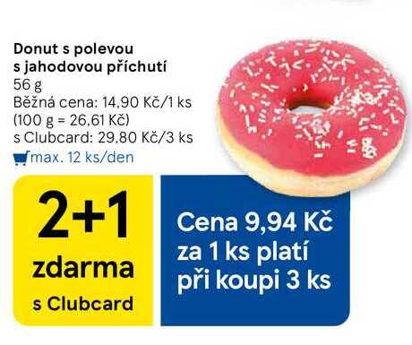 Donut s polevou s jahodovou příchutí, 56 g 