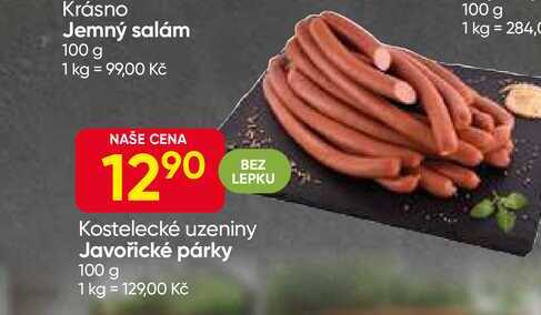Kostelecké Uzeniny Javořické párky 100g