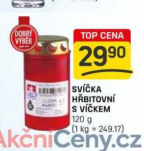SVÍČKA HŘBITOVNÍ S VÍČKEM 120 g 