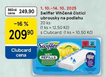 Swiffer Vlhčené čisticí ubrousky na podlahu, 20 ks  