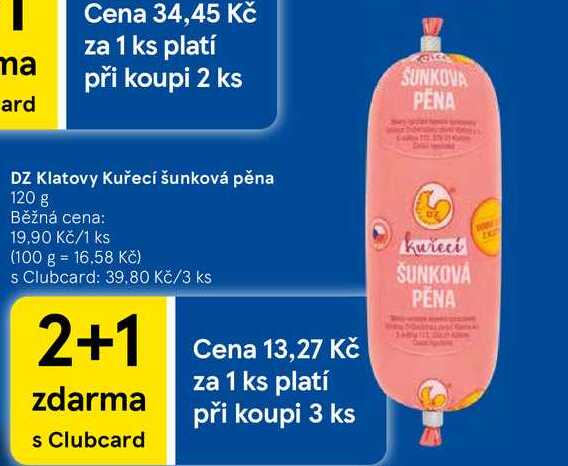 DZ Klatovy Kuřecí šunková pěna, 120 g 
