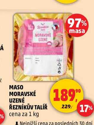 MASO MORAVSKÉ UZENÉ ŘEZNÍKŮV TALÍŘ, 1 kg 