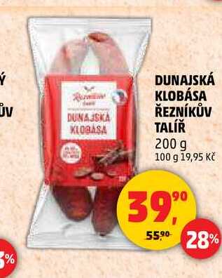 DUNAJSKÁ KLOBÁSA ŘEZNÍKŮV TALÍŘ, 200 g 