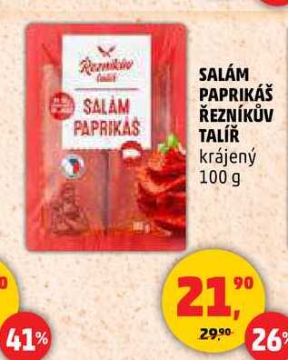 SALÁM PAPRIKÁŠ ŘEZNÍKŮV TALÍŘ, 100 g