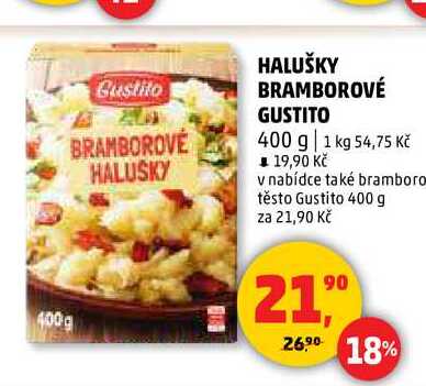 HALUŠKY BRAMBOROVÉ GUSTITO, 400 g