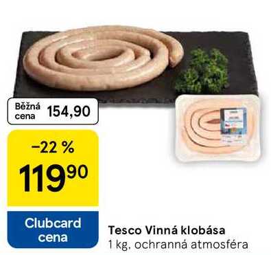 Tesco Vinná klobása, 1 kg 
