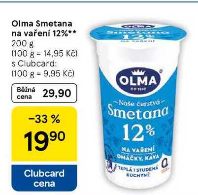 Olma Smetana na vaření 12%, 200 g   