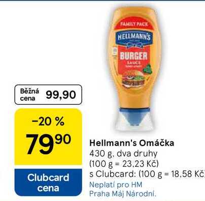 Hellmann's Omáčka, 430 g, dva druhy 