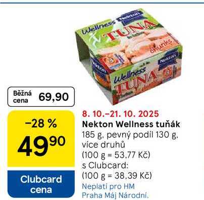 Nekton Wellness tuňák, 185 g. pevný podíl 130 g 