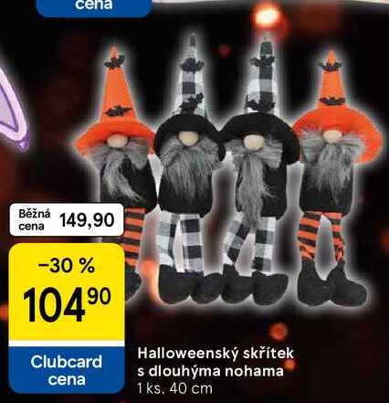 Halloweenský skřítek s dlouhýma nohama, 1 ks. 40 cm 
