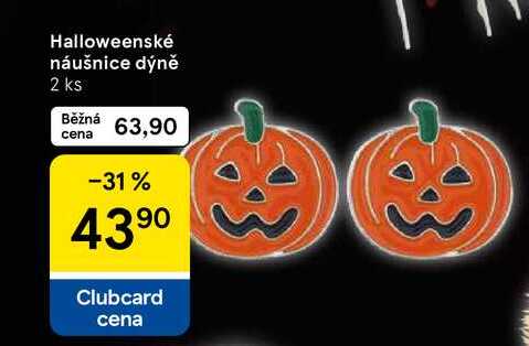 Halloweenské náušnice dýně, 2 ks