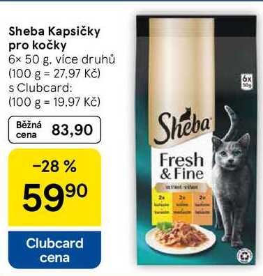 Sheba Kapsičky pro kočky, 6x 50 g, více druhů  