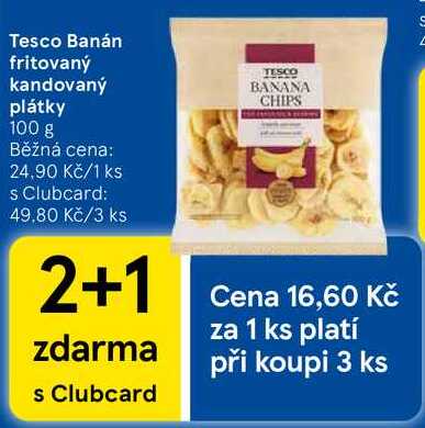 Tesco Banán fritovaný kandovaný plátky, 100 g 