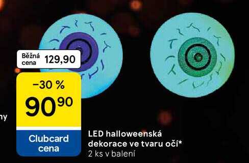 LED halloweenská dekorace ve tvaru očí, 2 ks v balení 