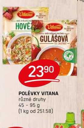 POLÉVKY VITANA různé druhy 45-95 g