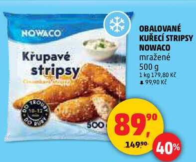 OBALOVANÉ KUŘECÍ STRIPSY NOWACO, 500 g