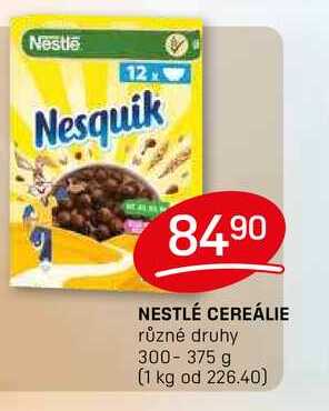 NESTLÉ CEREÁLIE různé druhy 300-375 g 