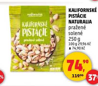 KALIFORNSKÉ PISTÁCIE NATURALIA pražené solené, 250 g