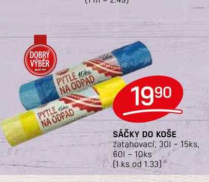 SÁČKY DO KOŠE zatahovací, 301 - 15ks