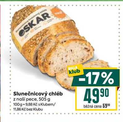 Slunečnicový chléb z naší pece, 505 g 