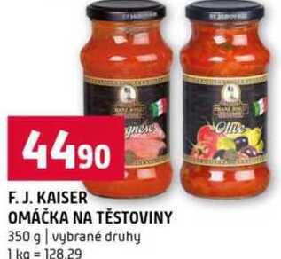 F. J. KAISER OMÁČKA NA TĚSTOVINY 350 g