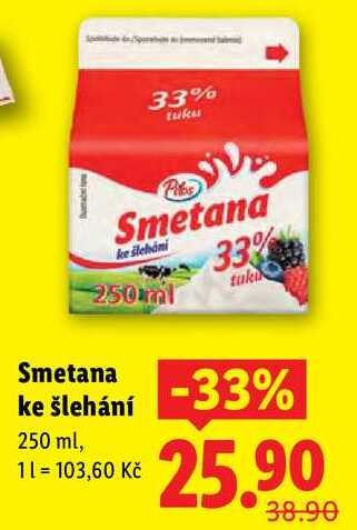Smetana ke šlehání, 250 ml
