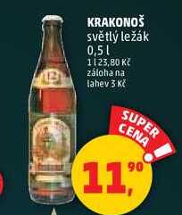 KRAKONOŠ světlý ležák, 0,5 l 