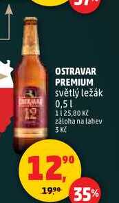 OSTRAVAR PREMIUM světlý ležák, 0,5 l