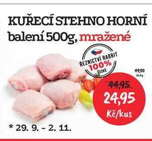 KUŘECÍ STEHNO HORNÍ balení 500g, mražené