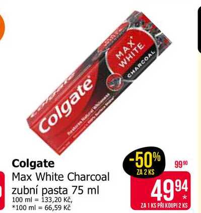 Colgate Max White Charcoal zubní pasta 75 ml 