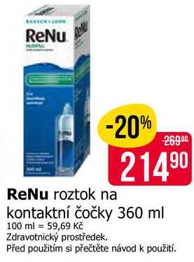 ReNu roztok na kontaktní čočky 360 ml