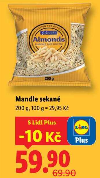 Mandle sekané, 200 g