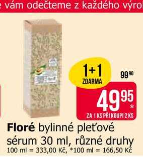 Floré bylinné pleťové sérum 30 ml, různé druhy