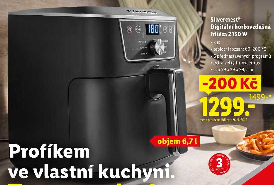 Silvercrest Digitální horkovzdušná fritéza 2 150 W 