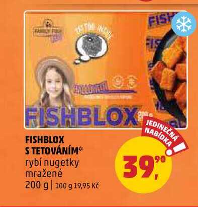 FISHBLOX S TETOVÁNÍM rybí nugetky mražené, 200 g 