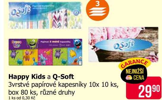 QSoft 3vrstvé papírové kapesníky 10x 10 ks