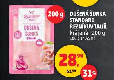 DUŠENÁ ŠUNKA STANDARD ŘEZNÍKŮV TALÍŘ, 200 g