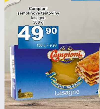 Campioni semolinové těstoviny lasagne 500 g 