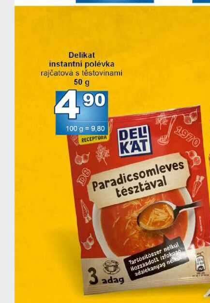 Delikat instantní polévka rajčatová s těstovinami 50 g