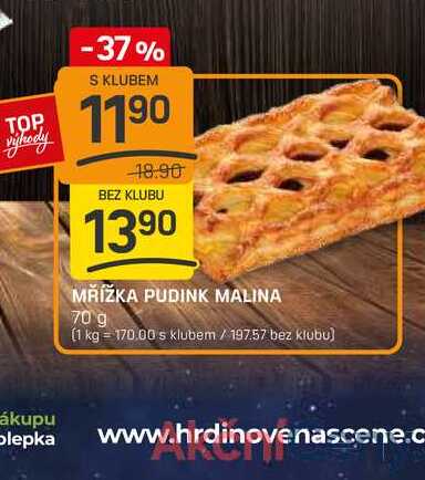 MŘÍŽKA PUDINK MALINA 70 g 