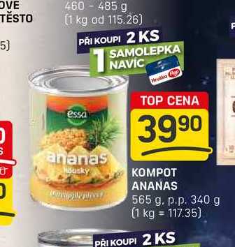 KOMPOT ANANAS 565 g. p.p. 340 g