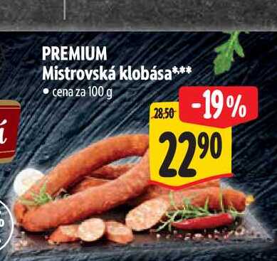 PREMIUM Mistrovská klobása 100 g