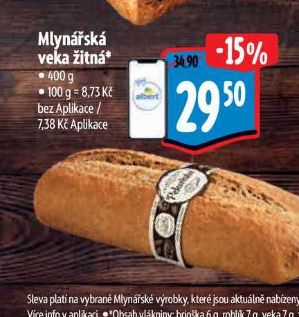 Mlynářská veka žitná  400 g 